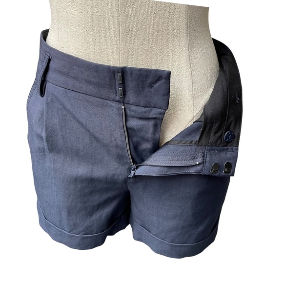 Vince Navy Blue Slouchy Rolled Cuff Shorts - Picture 10 of 15